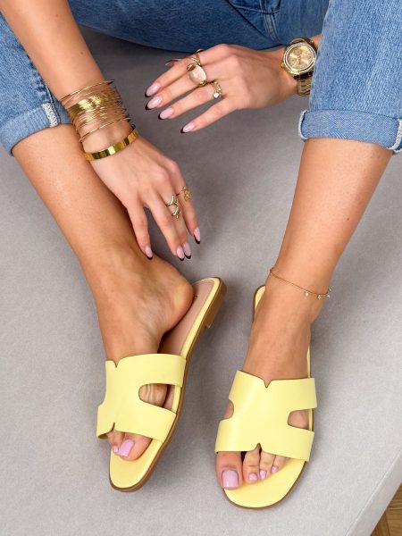 Klapki typu H eko skóra Bananowe – Pure Shape 1