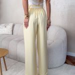 Spodnie damskie garniturowe na guziki Bananowy – Buttonelle 2