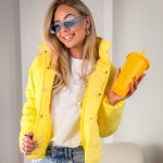 Kurtka pikowana ze stójką na napy Żółty – Quiltessa 2