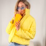 Kurtka pikowana ze stójką na napy Żółty – Quiltessa 3