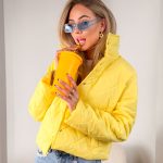 Kurtka pikowana ze stójką na napy Żółty – Quiltessa 4