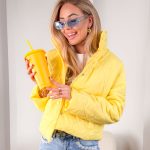 Kurtka pikowana ze stójką na napy Żółty – Quiltessa 6