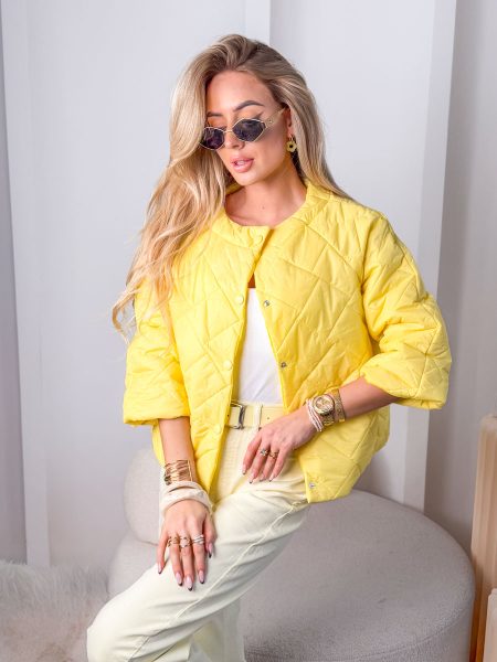 Kurtka zapinana na napy Żółty – Snapora 1