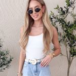 Bluzka na szerokich ramiączkach z dekoltem Biały – Wide Muse 2