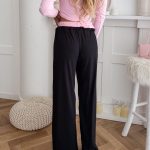 Komplet prążkowany bluzka i spodnie Pudrowy – Ribelle Set 5