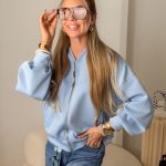 Kurtka damska bomberka na zamek Błękitny – Bombera Chic 3