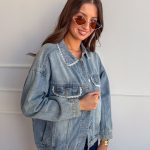 Katana jeansowa oversize z koronkowym wykończeniem – Lace Rebel 4