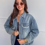 Katana jeansowa oversize z koronkowym wykończeniem – Lace Rebel 5