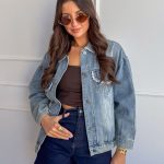 Katana jeansowa oversize z koronkowym wykończeniem – Lace Rebel 2