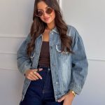 Katana jeansowa oversize z koronkowym wykończeniem – Lace Rebel 3