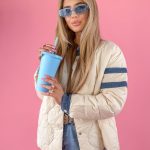 Kurtka wiosenna z jeansowymi wstawkami Beżowy – Denim Breeze 4