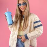 Kurtka wiosenna z jeansowymi wstawkami Beżowy – Denim Breeze 1