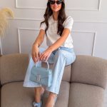 Bluzka dzianinowa z cyrkoniami Biały – Rhinella 2