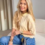 Bluzka damska w paski Bananowy – Lineva 2