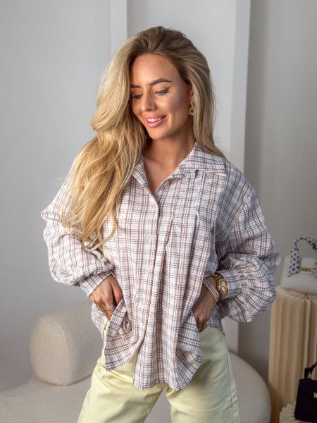 Koszula damska w kratę Błekitny – Checkoria 1
