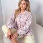 Koszula damska w kratę Pudrowy – Checkoria 1