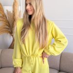 Komplet dresowy ze ściągaczami damski wiązany Bananowy – Lazy Tie 6