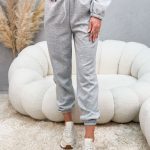 Komplet dresowy ze ściągaczami damskie wiązane Szary – Lazy Tie 4