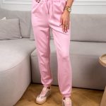 Komplet dresowy ze ściągaczami damski wiązany Pudrowy – Lazy Tie 7