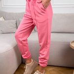Komplet dresowy ze ściągaczami damski wiązany Różowy – Lazy Tie 7