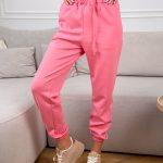 Komplet dresowy ze ściągaczami damski wiązany Różowy – Lazy Tie 6