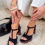 Sandały na grubym obcasie i platformie Czarne – Bold Balance 4