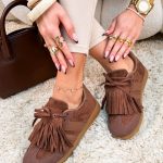 Sneakersy z frędzlami Czekoladowe – Playful Fringe 3