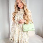 Sukienka ze stójką w kwiaty Żółty – Florastand 3