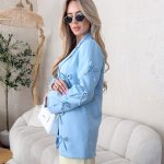 Marynarka z kokardkami zapinana na guziki Błękitny – Bowlinea 3