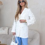 Marynarka z kokardkami zapinana na guziki Biały – Bowlinea 1