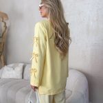 Marynarka z kokardkami zapinana na guziki Bananowy – Bowlinea 2