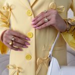 Marynarka z kokardkami zapinana na guziki Bananowy – Bowlinea 5