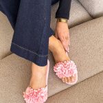 Klapki z dużym kwiatem Różowe – Maxiflora 1