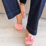 Klapki z dużym kwiatem Różowe – Maxiflora 3