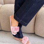 Klapki z dużym kwiatem Różowe – Maxiflora 4