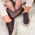 Trampki z plecioną podeszwą Czekoladowe – Woven Base 1