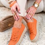 Trampki z plecioną podeszwą Pomarańczowe – Woven Base 3