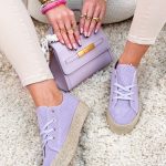 Trampki z plecioną podeszwą Fioletowe – Woven Base 1