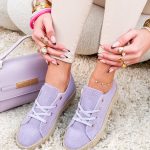 Trampki z plecioną podeszwą Fioletowe – Woven Base 2