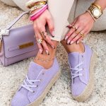 Trampki z plecioną podeszwą Fioletowe – Woven Base 3