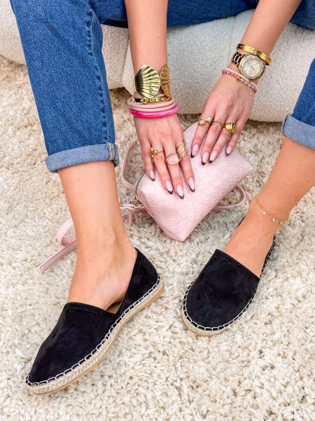 Espadryle wycięte po bokach Czarne – Side Breeze 1