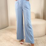 Komplet damski marynarka krótka + eleganckie spodnie Błękitny – Classira 4