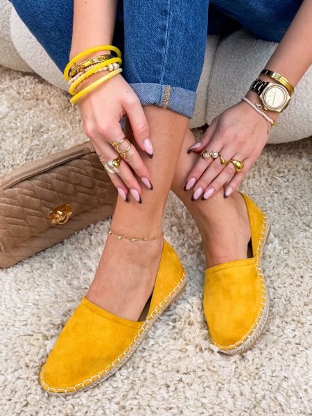 Espadryle wycięte po bokach Żółte – Side Breeze 1