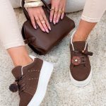 Sneakersy z podwójnymi sznurówkami Czekoladowe – Double Tie 1