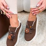 Sneakersy z podwójnymi sznurówkami Czekoladowe – Double Tie 2