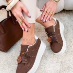 Sneakersy z podwójnymi sznurówkami Czekoladowe – Double Tie 3