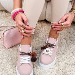 Sneakersy z podwójnymi sznurówkami Pudrowe – Double Tie 4