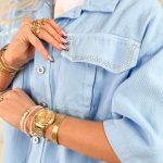 Kurtka jeansowa z kryształkami Błękitny – Crystal Denimé 5