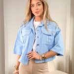 Kurtka jeansowa z kryształkami Błękitny – Crystal Denimé 3