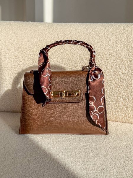 Torebka ze złotymi dodatkami i wstążkami Czekoladowy – Golden Ribbon 1